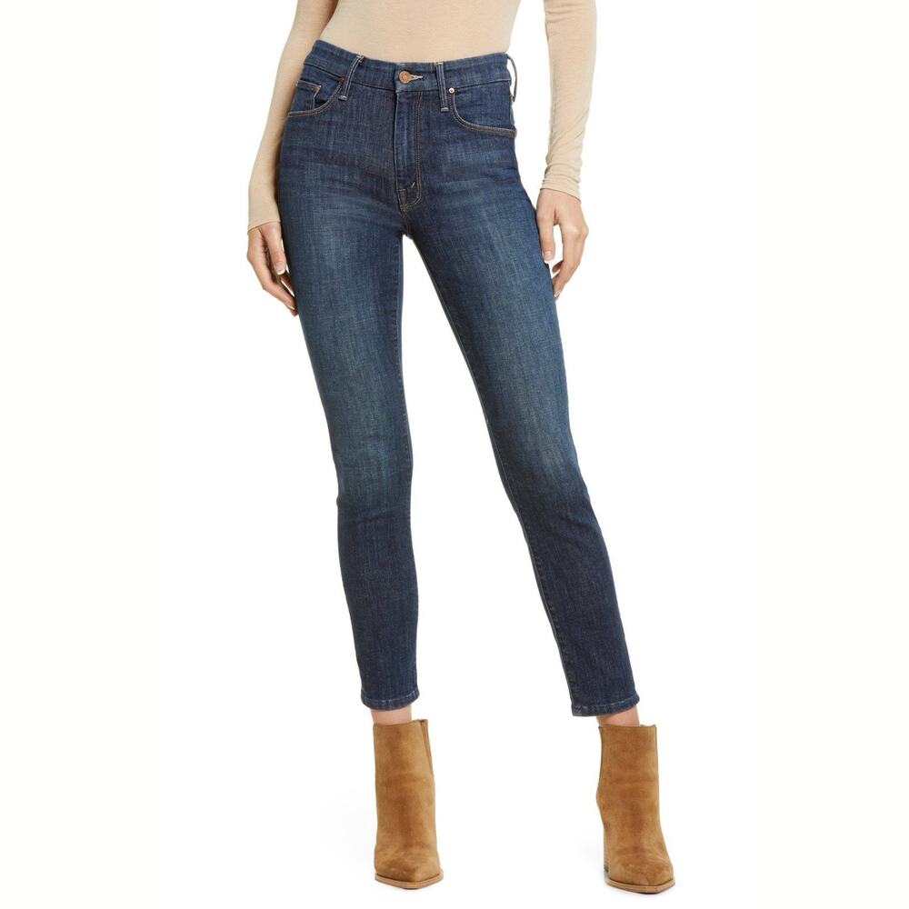 Mother The Looker Crop Jeans Womens 27 Switch It Up Skinny Dark Wash